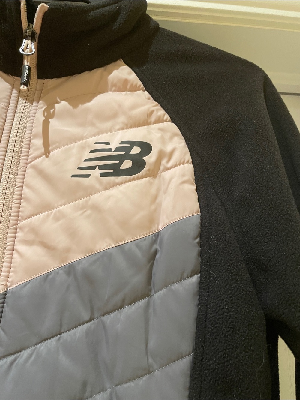 New Balance Hybrid Puffer Fleece Jacket M Colorblock Athleisure - Picture 2 of 10